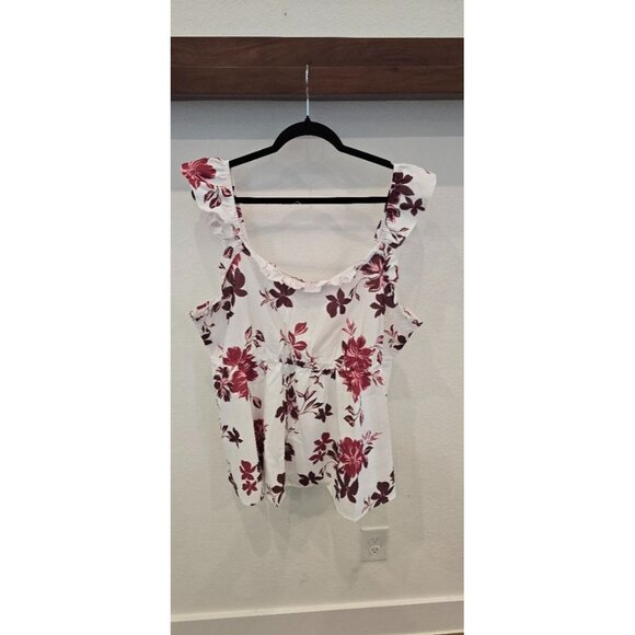 Bloomchic Floral Ruffle Sleeve Empire Waist Blouse Top Womens Size 18-20 - Picture 1 of 3